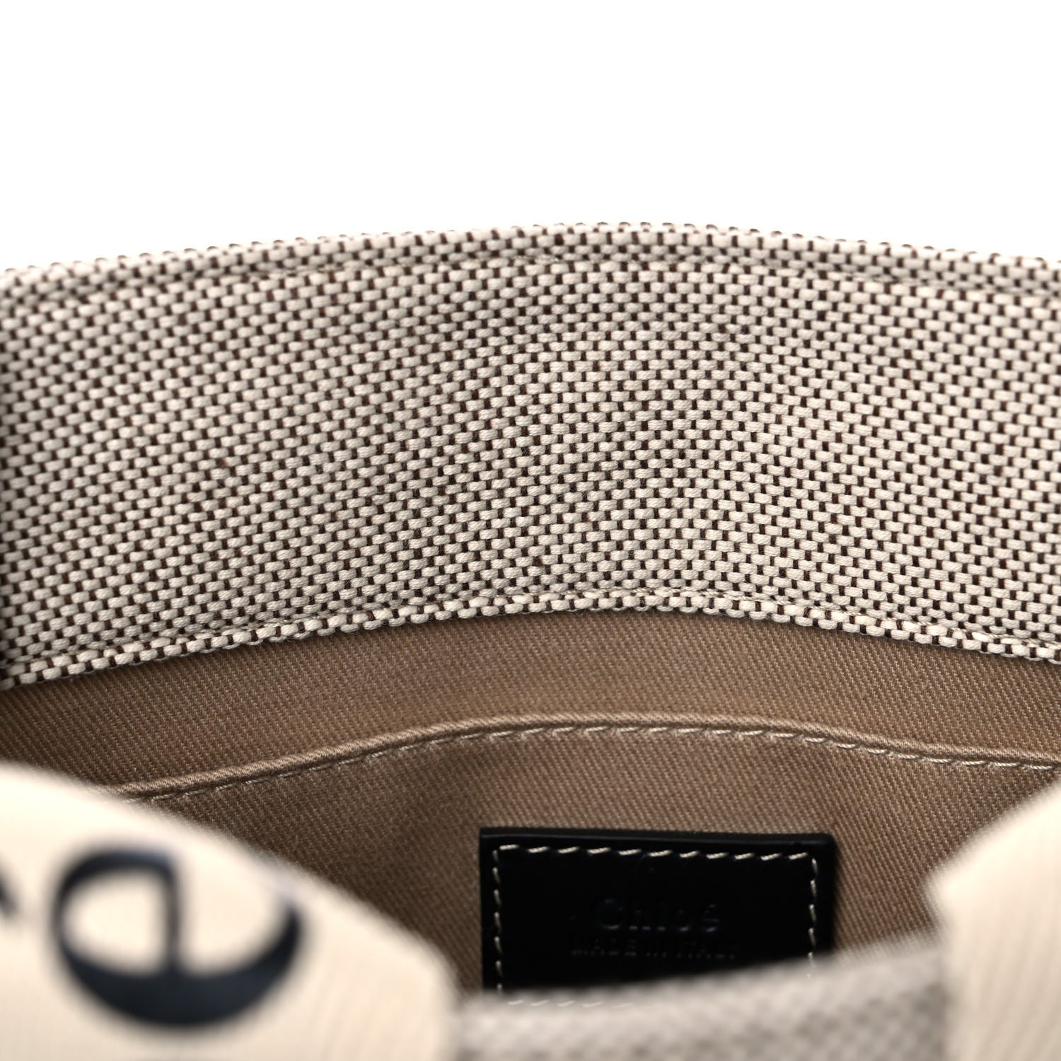 Chloe Cotton Calfskin Small Woody Ribbon Tote White 23 of 25