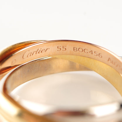 Cartier 18K Pink Yellow White Gold Small Trinity Ring 55 7.25 3 of 6
