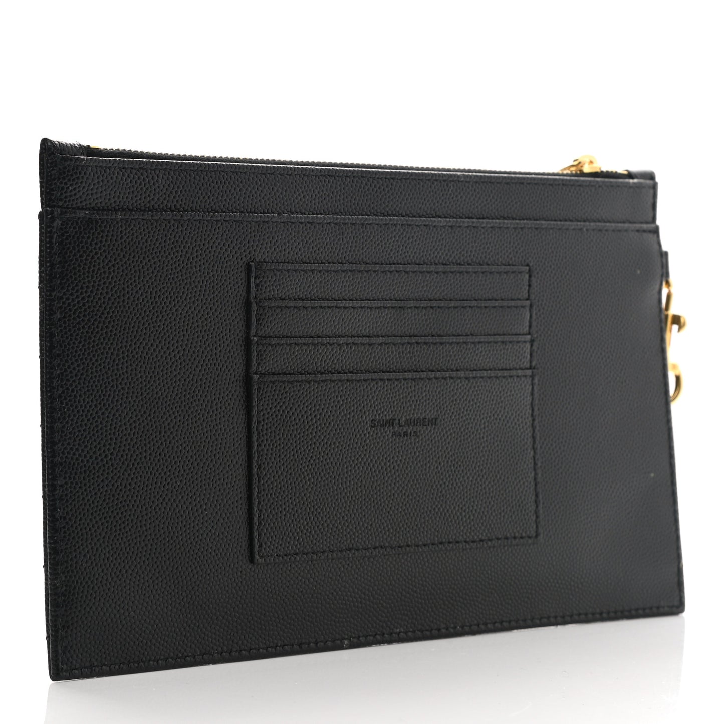 Grain De Poudre Chevron Monogram Large Bill Pouch Black