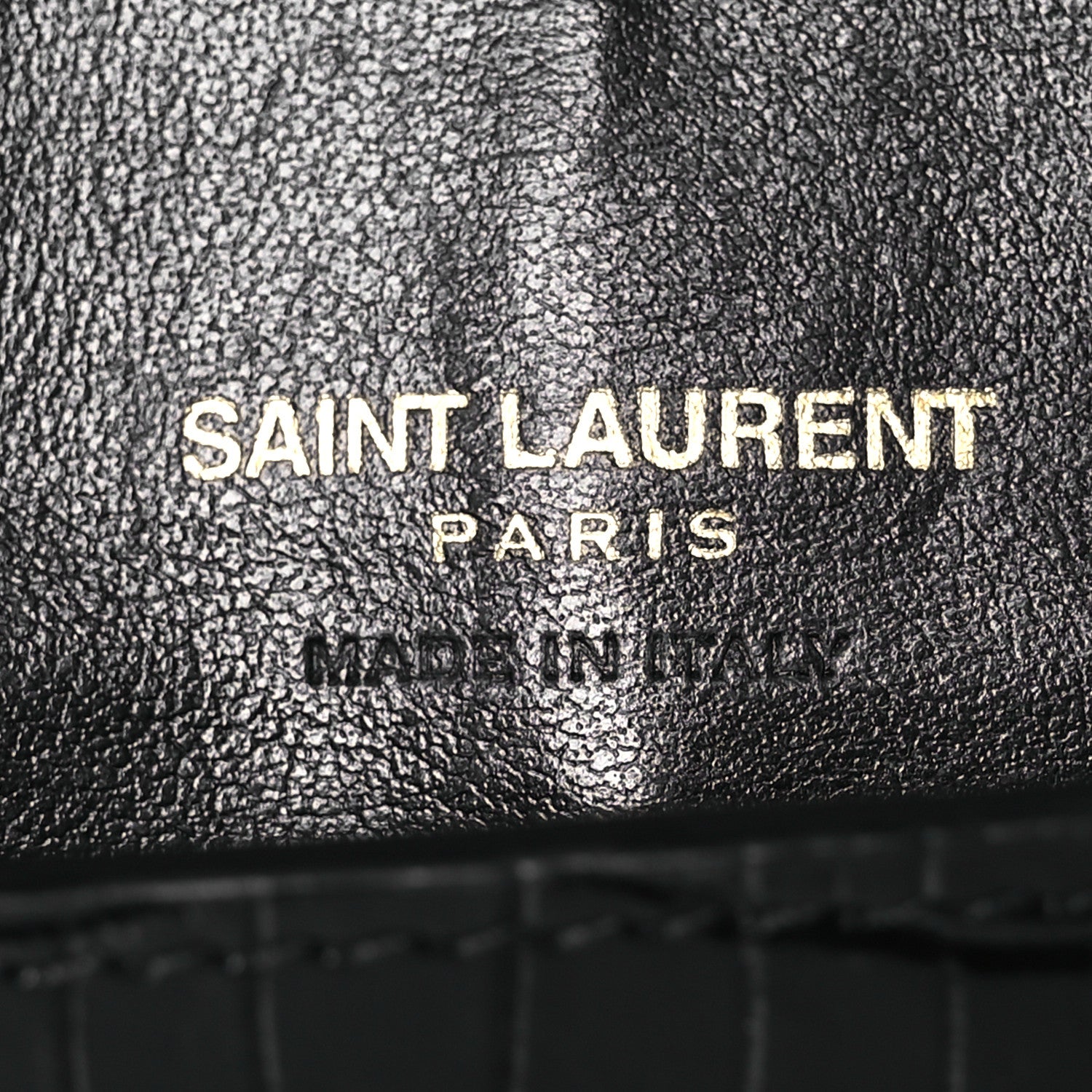 Saint Laurent Crocodile Embossed Monogram Phone Holder Crossbody Black 6 of 14