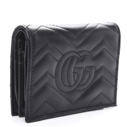 Gucci Calfskin Matelasse GG Marmont Card Case Wallet Black 2 of 6