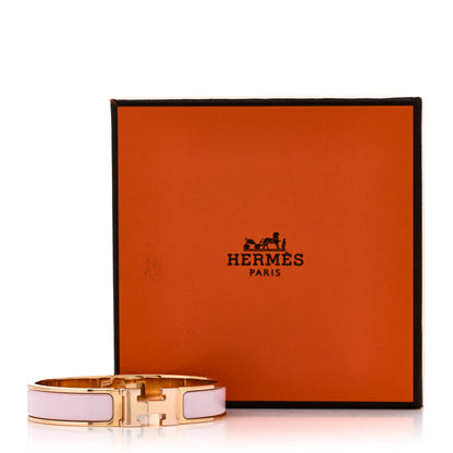Hermes Enamel Narrow Clic Clac H Bracelet GM Rose Dragee 5 of 5