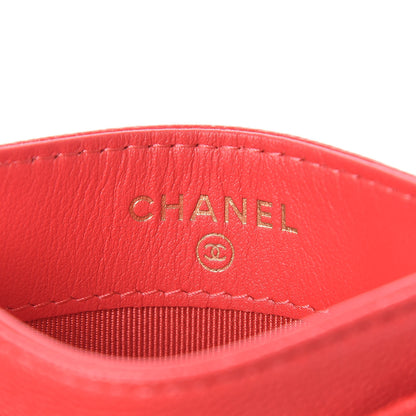 Chanel Iridescent Caviar Quilted Card Holder Red 6 of 9