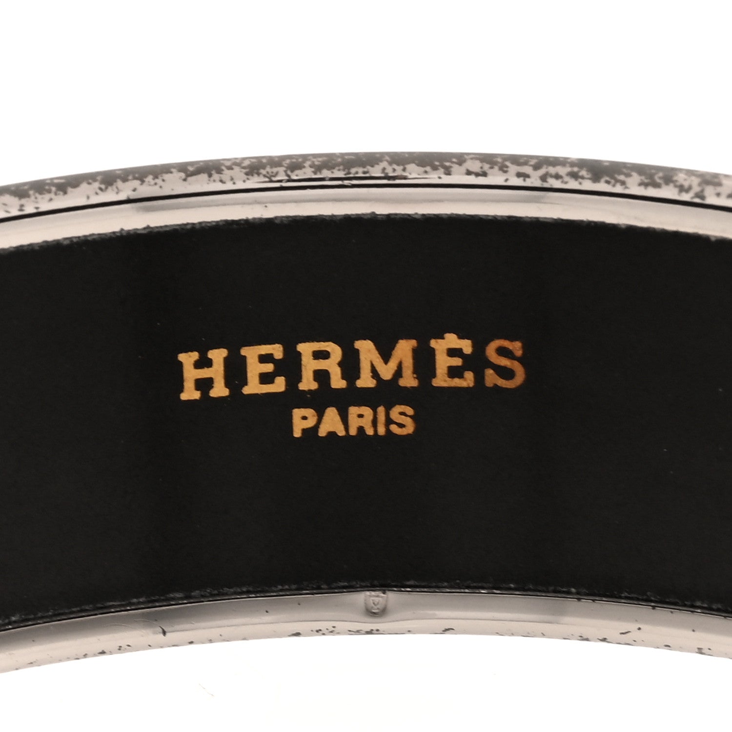 Hermes Enamel Printed Wide Bracelet Black 4 of 4