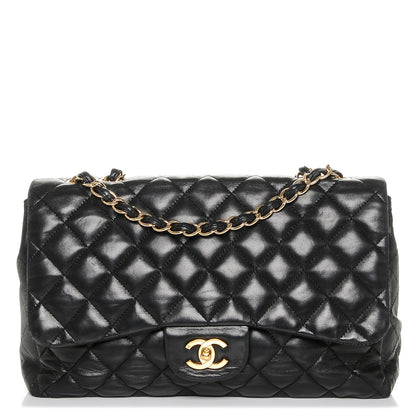 Chanel Lambskin Quilted Jumbo Single Flap Black 1 of 8