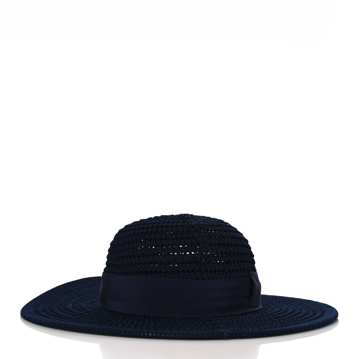 Gucci Cotton Crochet Wide Brim Hat M Navy Blue 5 of 8
