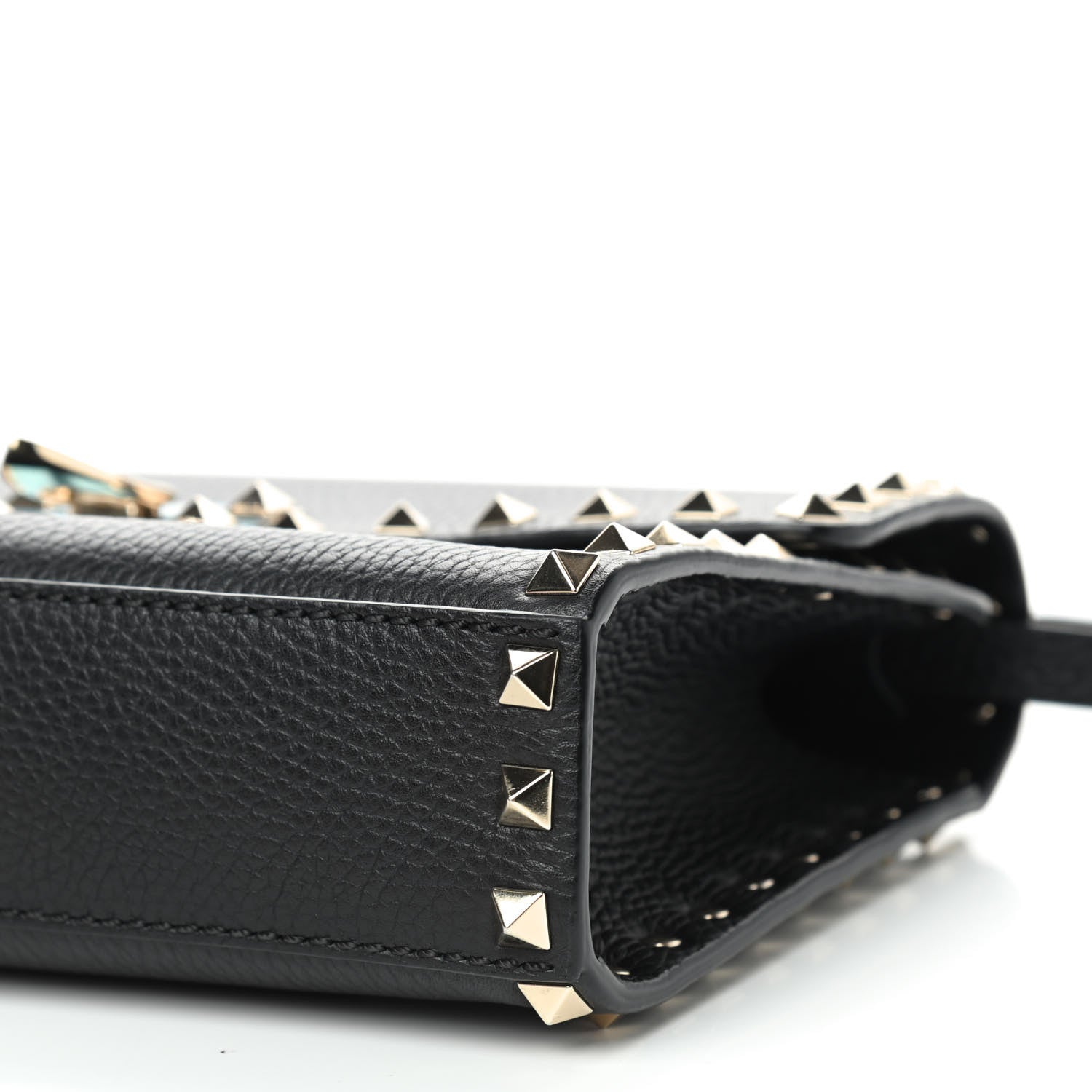 Valentino Garavani Pebbled Calfskin Medium Rockstud Flip Lock Crossbody Bag Black 7 of 11