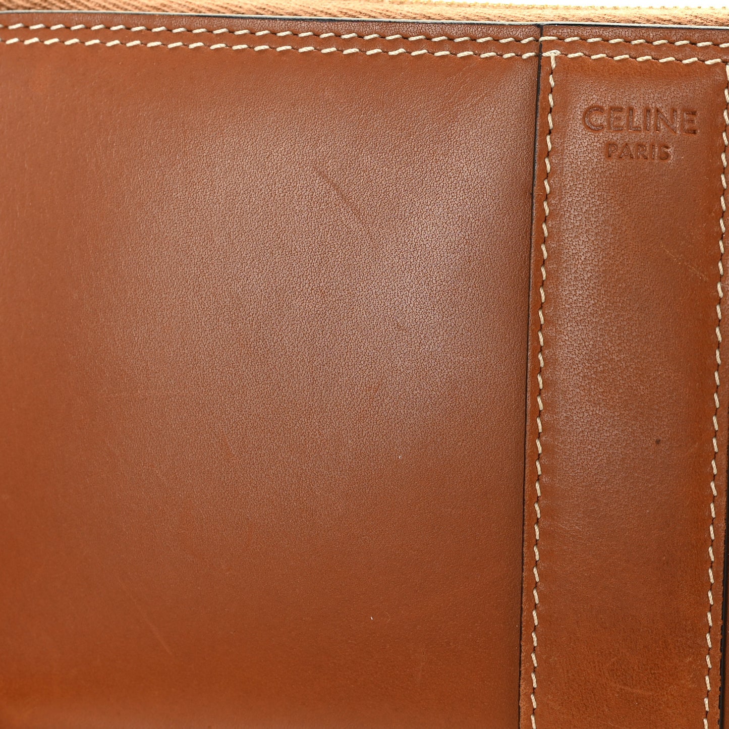 Natural Calfskin Large Zip Around Multifunction Wallet Tan