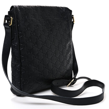 Gucci Guccissima Small Flap Messenger Bag Black 3 of 10