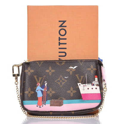 Louis Vuitton Monogram 2016 Christmas Animation Mini Pochette Accessories Rose Ballerine 8 of 8