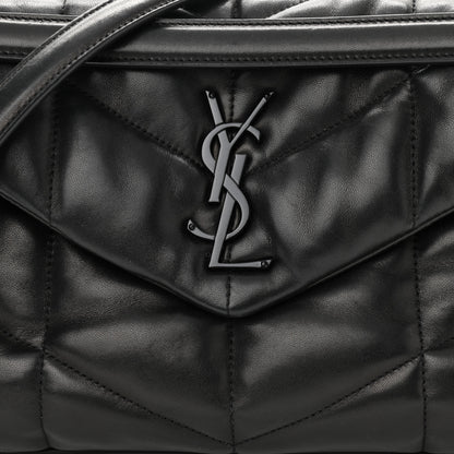 Saint Laurent Lambskin Quilted Small Loulou Puffer Monogram Chain Satchel Black 8 of 10