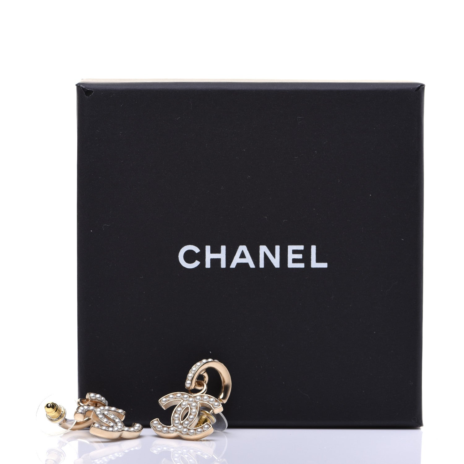 Chanel Pearl CC Hoop Drop Earring Gold 8 of 8