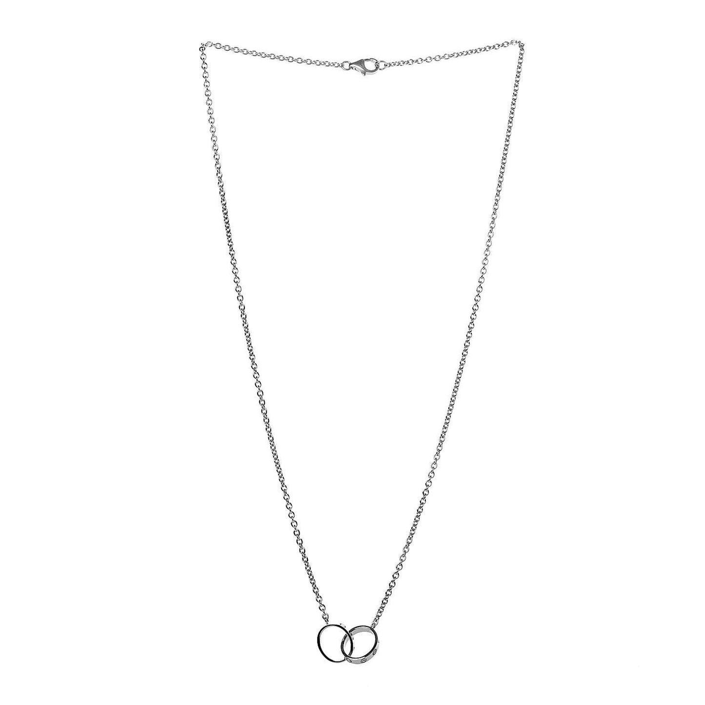 18K White Gold Interlocking LOVE Necklace