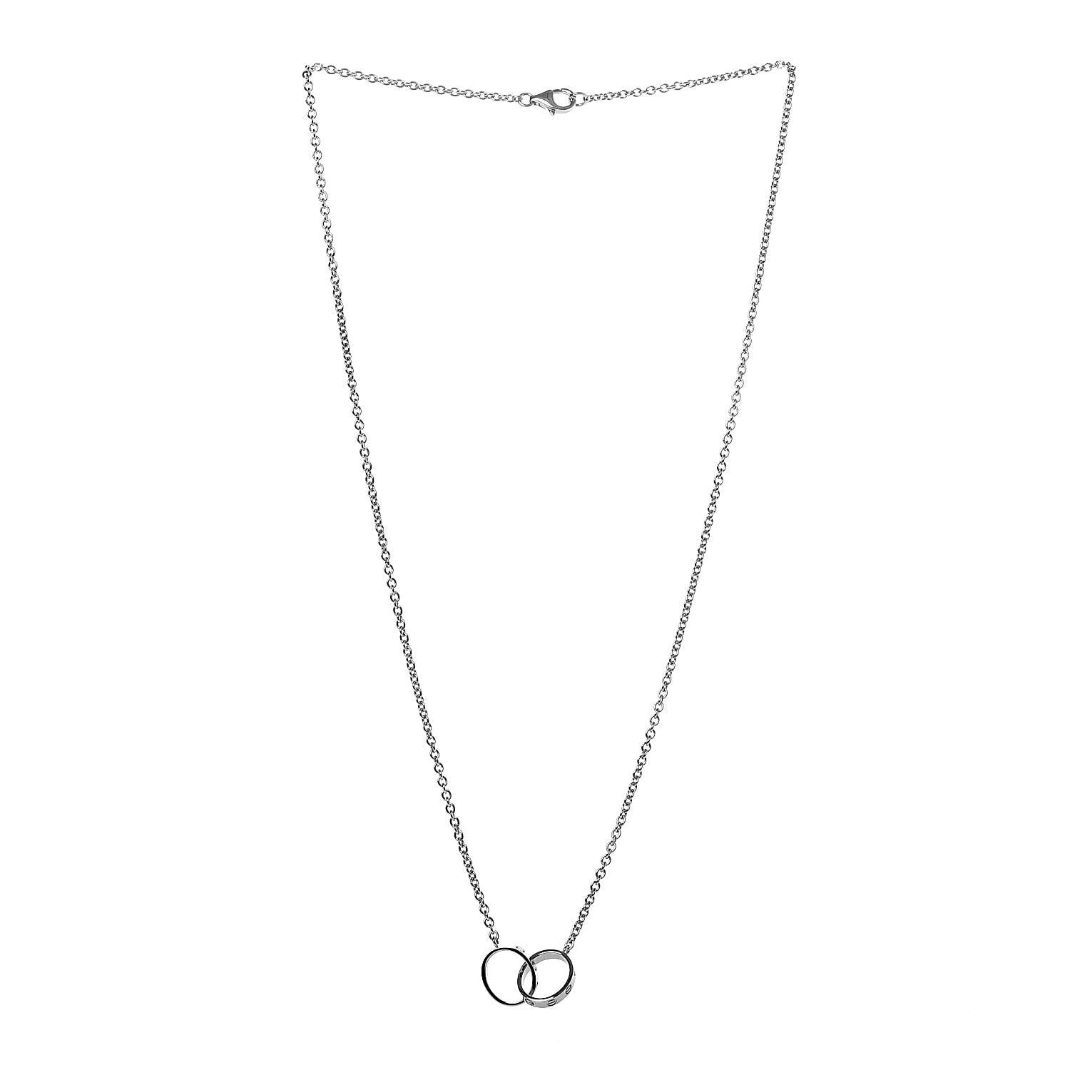 Cartier 18K White Gold Interlocking LOVE Necklace 3 of 6