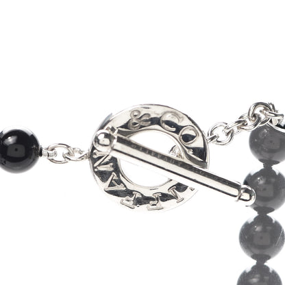 Tiffany Sterling Silver Black Onyx Bead Toggle Necklace 4 of 6