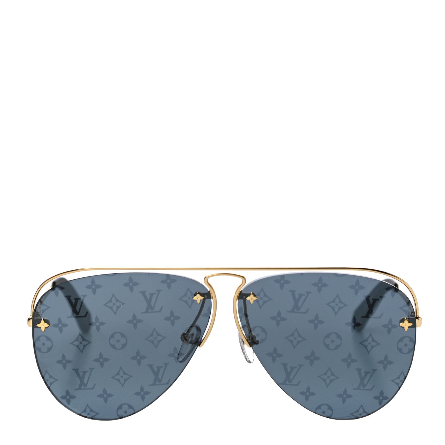 Louis Vuitton Metal Monogram Grease Sunglasses Z1172W Gold 4 of 7