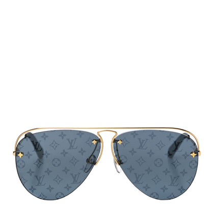 Louis Vuitton Metal Monogram Grease Sunglasses Z1172W Gold 4 of 7