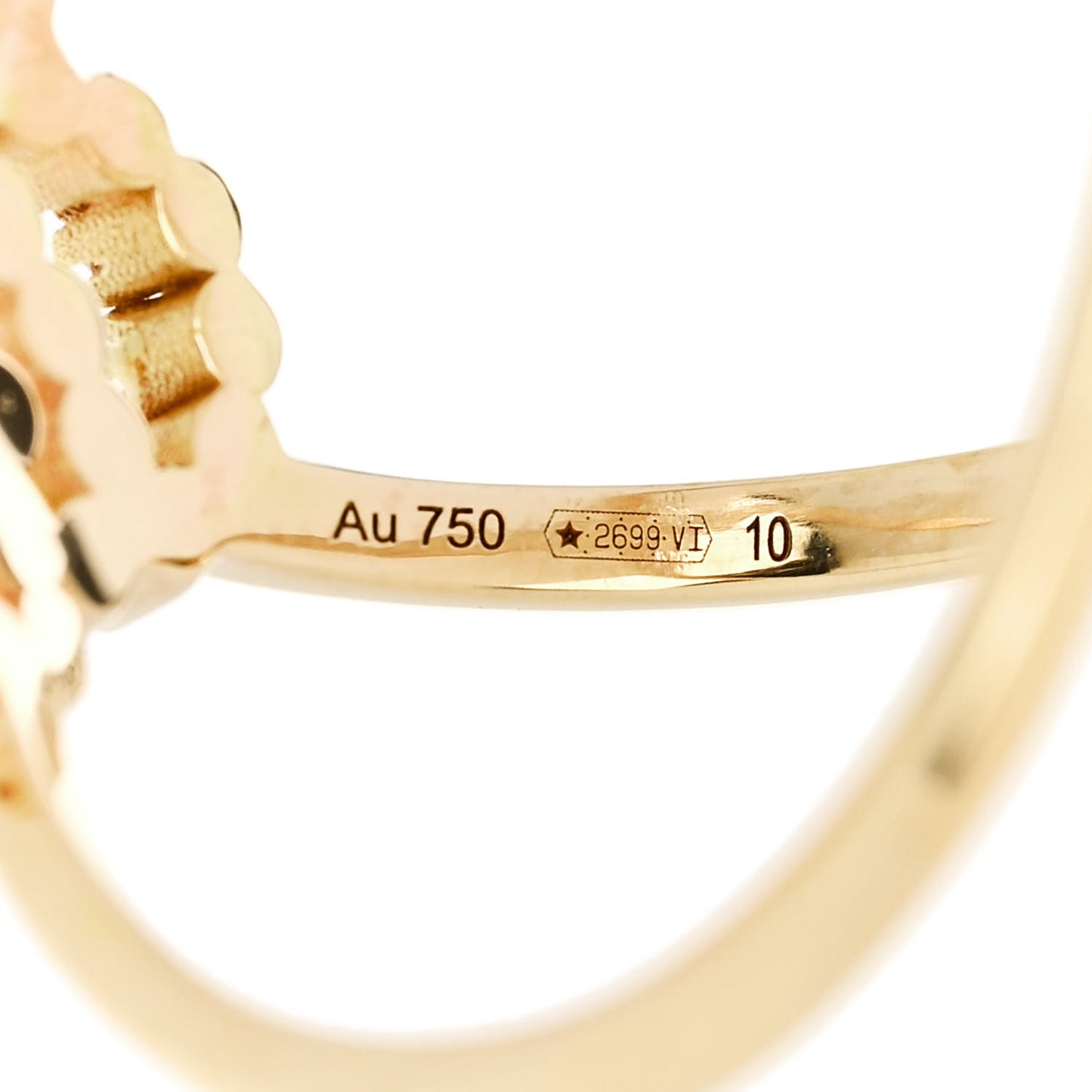 18K Yellow Gold Diamond Running G Cross Ring 50 5.5