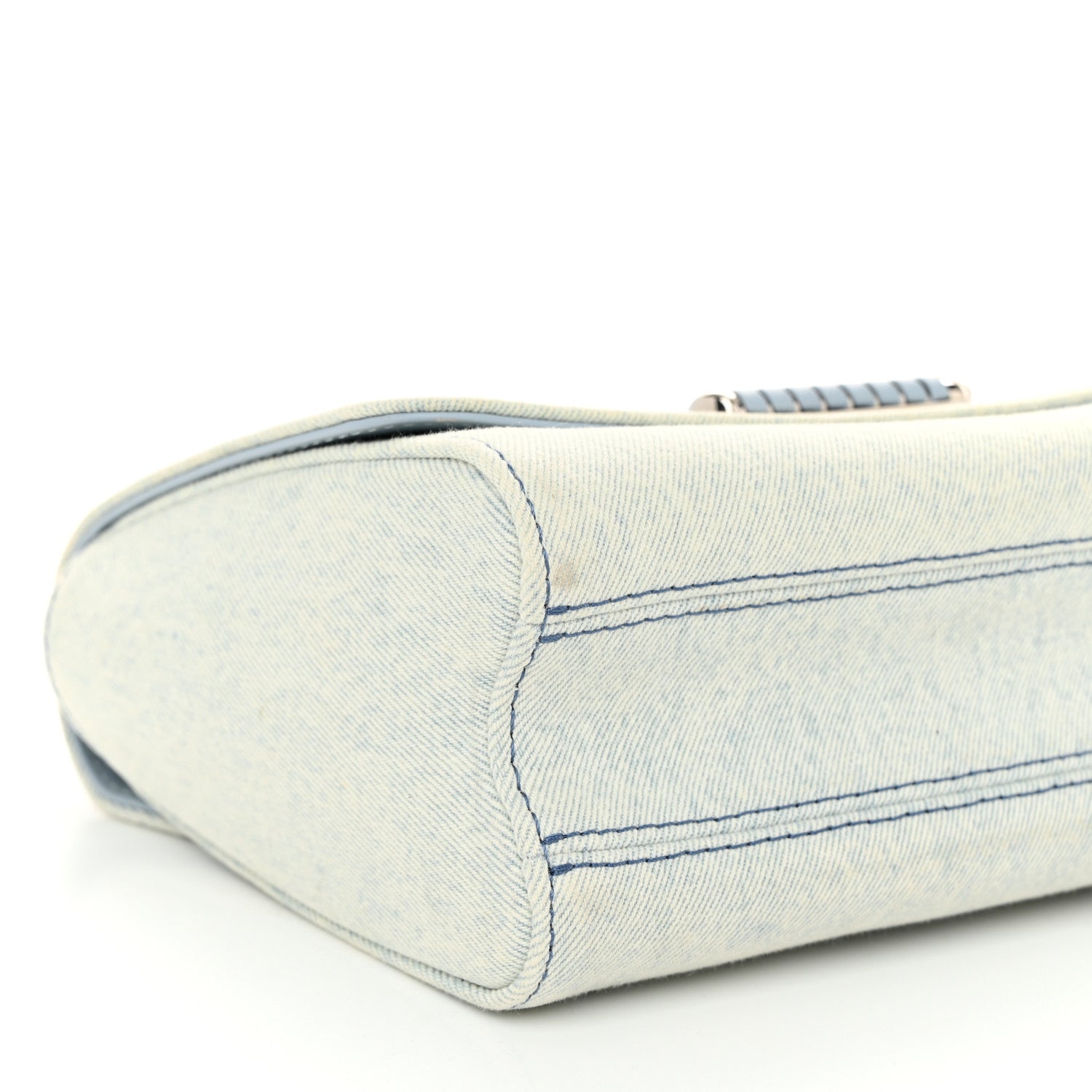 Louis Vuitton Denim Twist Shoulder Bag MM Blue Denim 8 of 9