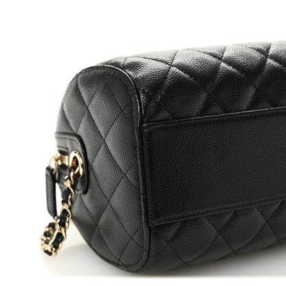 Chanel Caviar Quilted Barrel Clutch With Chain  Black 9 of 10