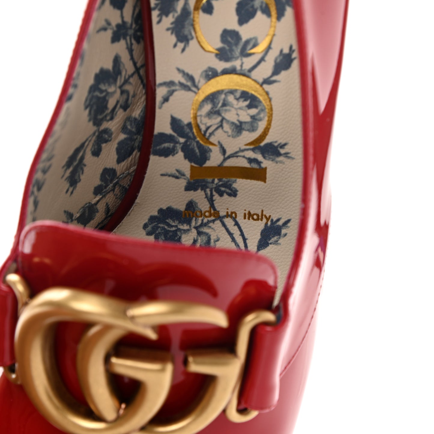Vernice GG Victoire 55mm Loafer Pumps 35.5 Hibiscus Red