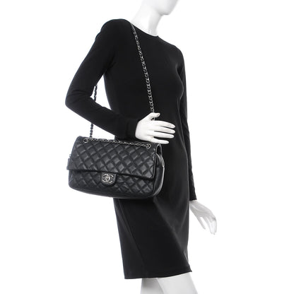 Chanel Caviar Quilted Jumbo Easy Flap Black 2 of 15
