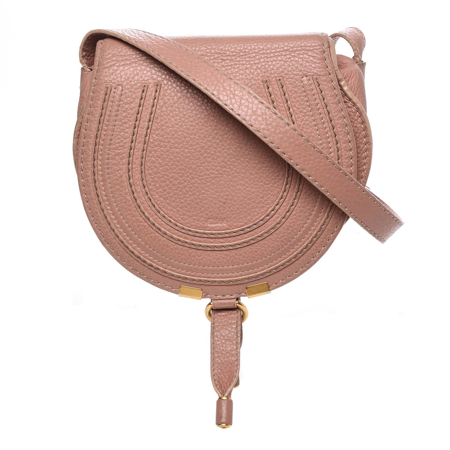 Chloe Grained Calfskin Small Marcie Saddle Bag Anemone Pink 1 of 20