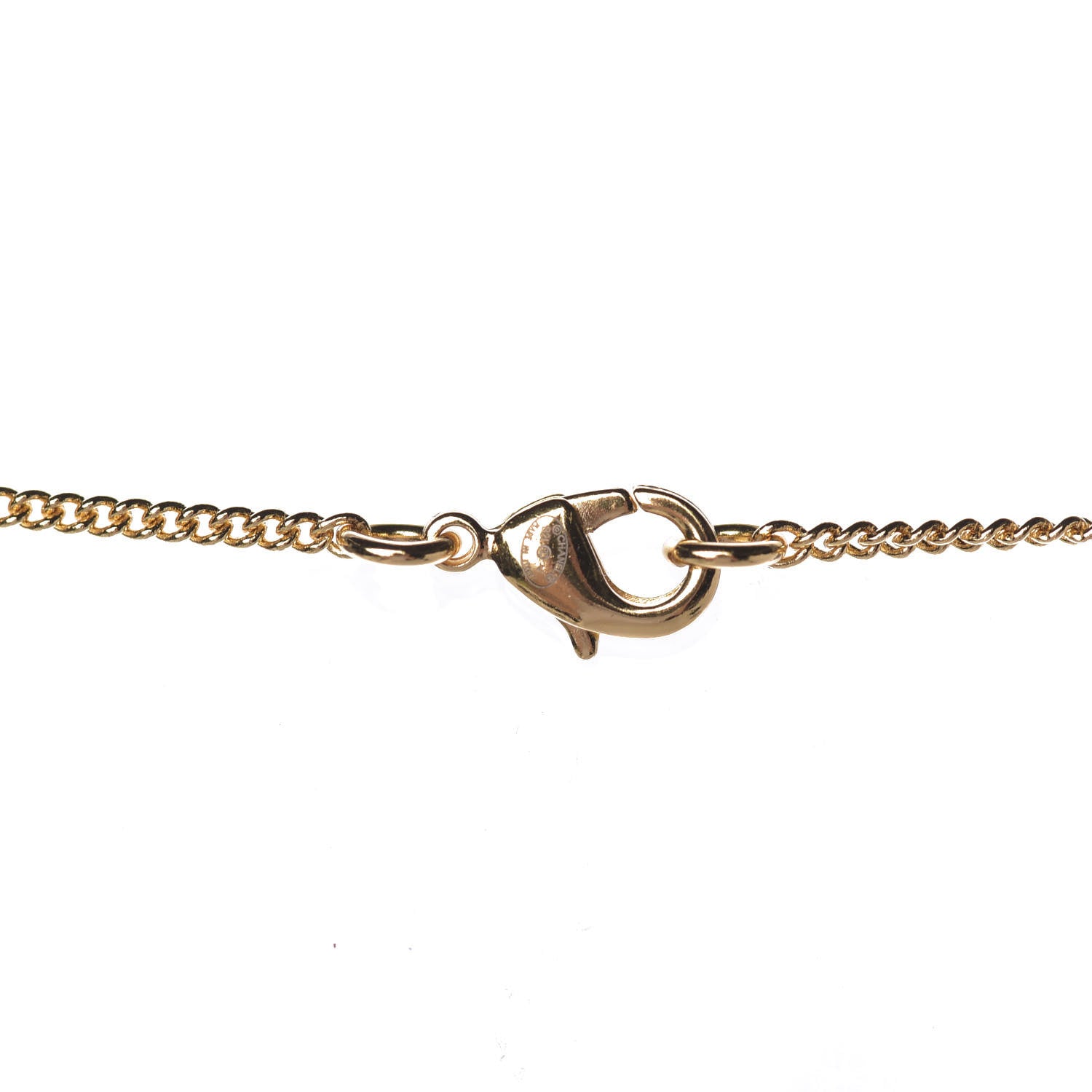 Chanel Metal CC Paris Button Necklace Gold 5 of 6