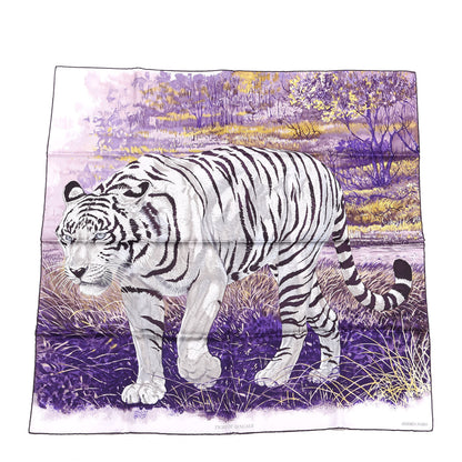 Hermes Silk Tigre du Bengale Scarf 90 Violet Gris Black 1 of 5