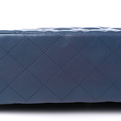 Chanel Lambskin Quilted Maxi Double Flap Blue 16 of 21