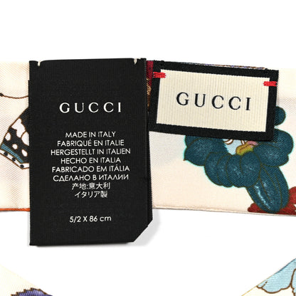 Gucci Silk Twill Flora Softy Neck Bow Scarf Rose 3 of 3