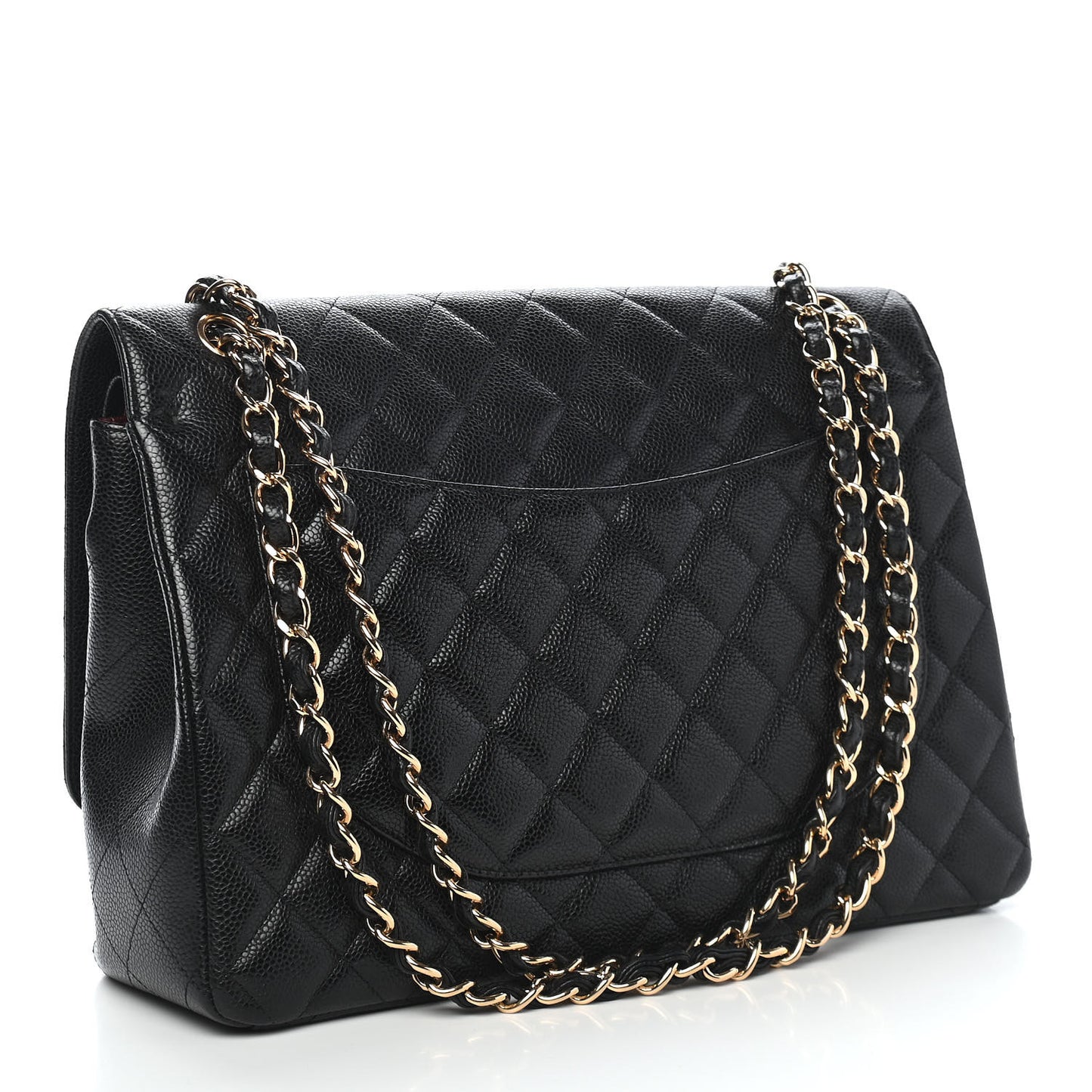 Caviar Quilted Maxi Double Flap Black