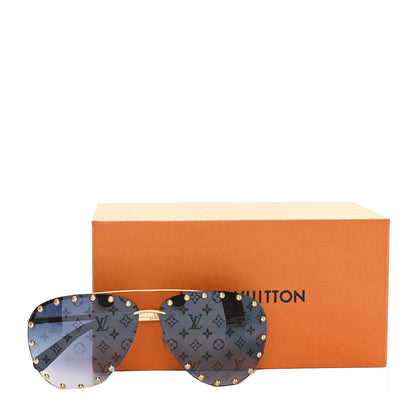 Louis Vuitton Metal Monogram The Party Aviator Gradient Sunglasses Z1397U Gold 8 of 8