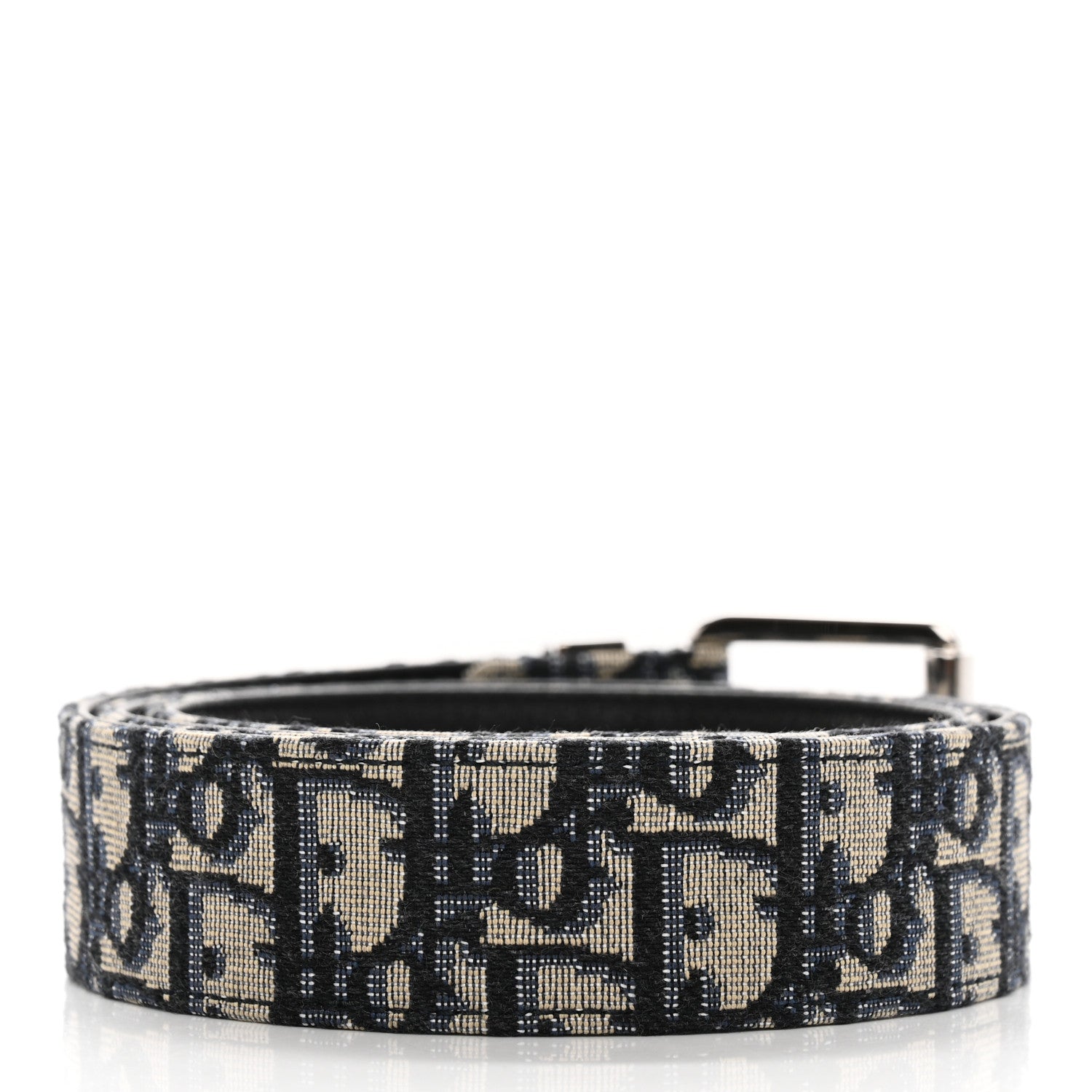 Christian Dior Oblique 35mm Belt 90 36 Beige Black 2 of 7