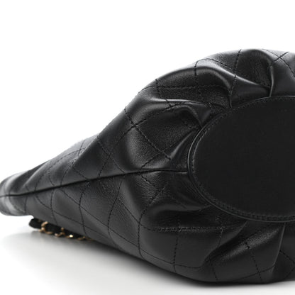 Chanel Lambskin Stitched Small Shopping Tote Black 8 of 11