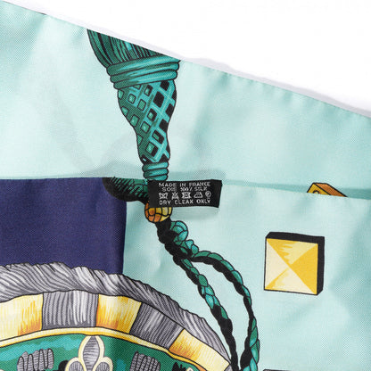 Hermes Silk Les Cles Maxi Twilly Curry Vert D'eau Marine 2 of 6