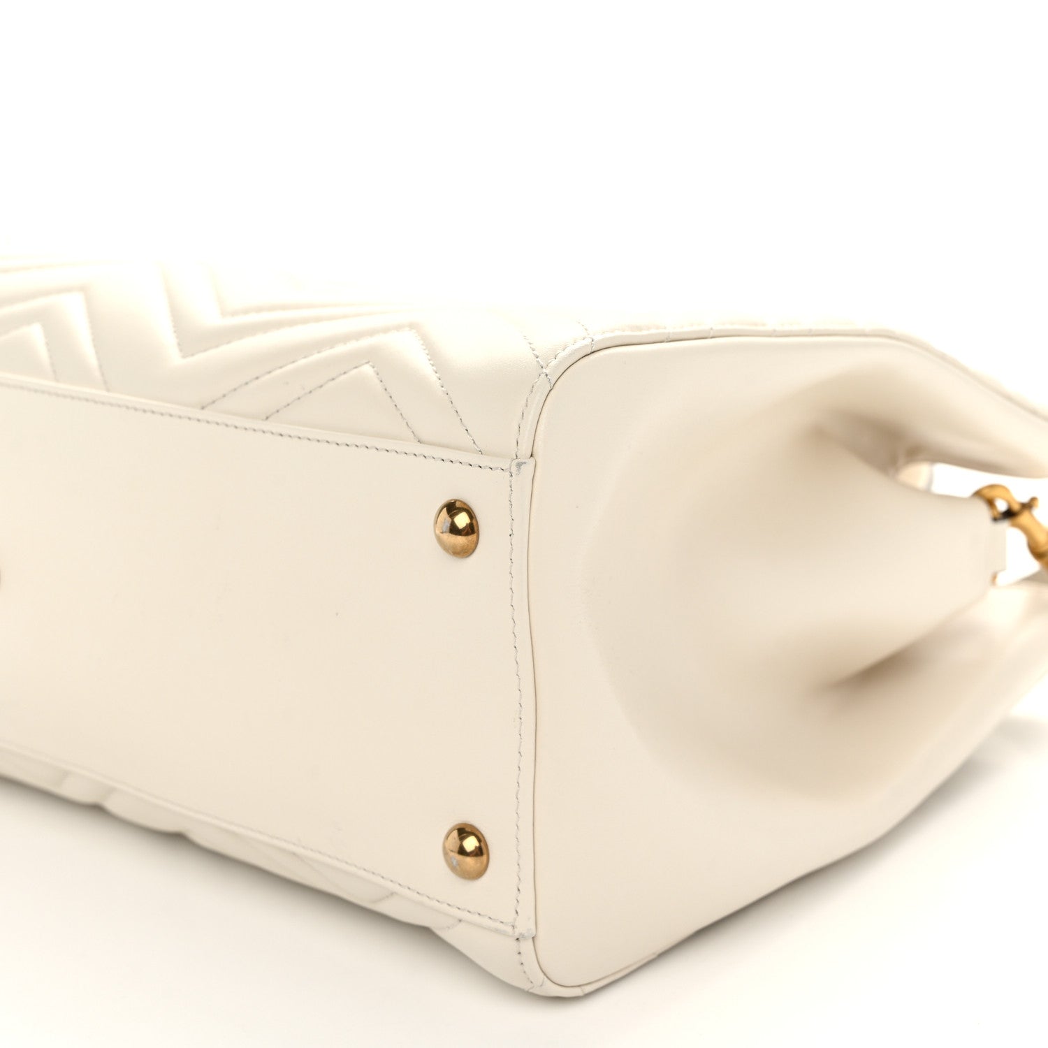 Gucci Calfskin Matelasse Medium GG Marmont Tote White 10 of 11