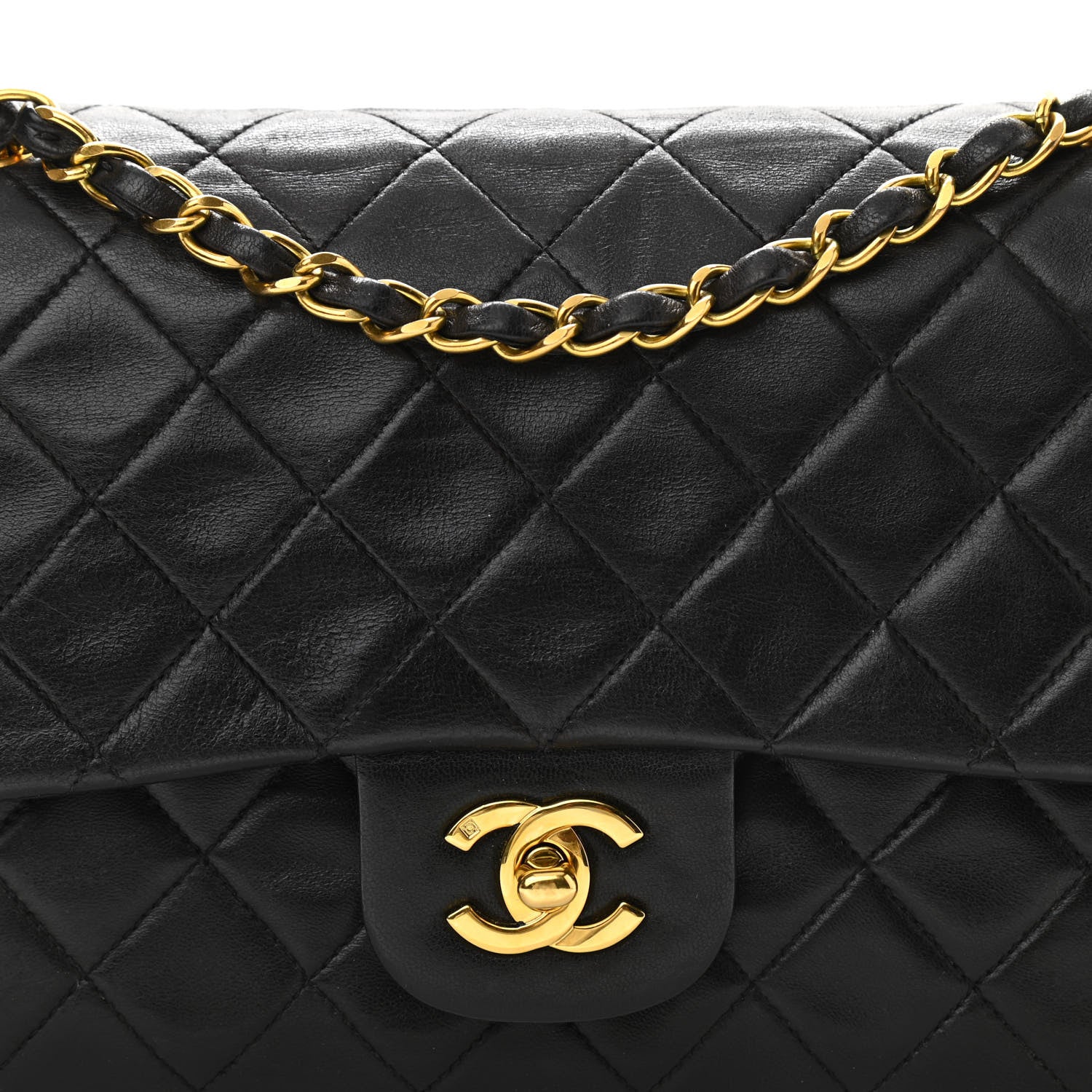 Chanel Lambskin Quilted Medium Double Flap Black 8 of 14