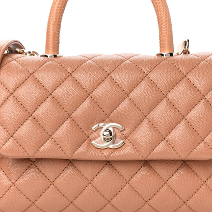 Chanel Caviar Quilted Lizard Embossed Mini Coco Handle Flap Brown 10 of 11
