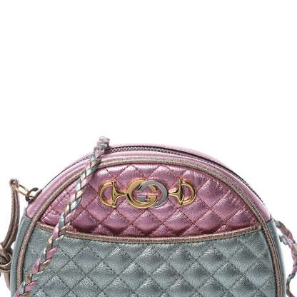 Gucci Laminated Nappa Trapuntata Mini Zumi Dome Shoulder Bag Rosa Lago Rame 10 of 11