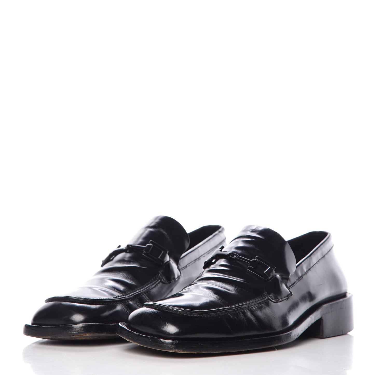 Calfskin Mens Horsebit Loafers 7.5 Black