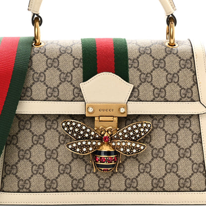 Gucci GG Supreme Monogram Small Queen Margaret Top Handle Bag White 8 of 11