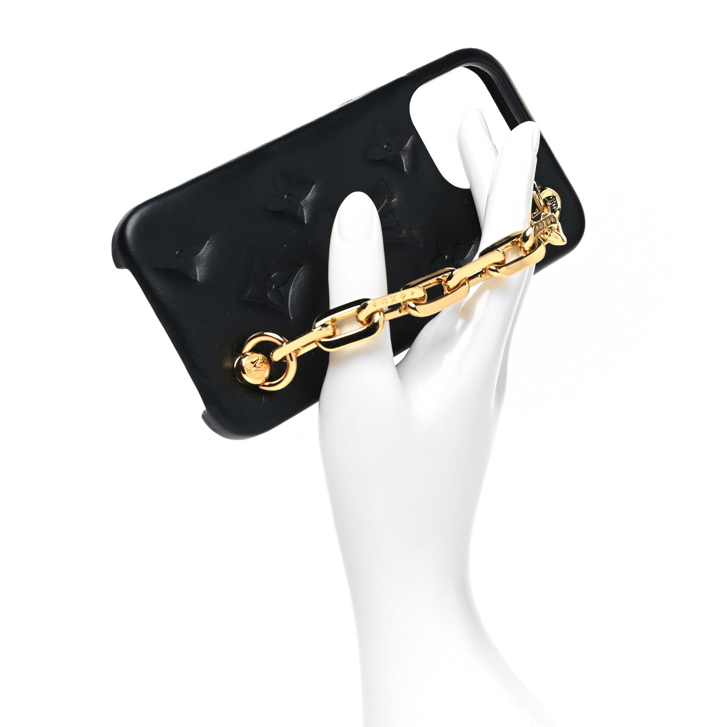 Lambskin Embossed Monogram Coussin iPhone 13 Pro Bumper Black