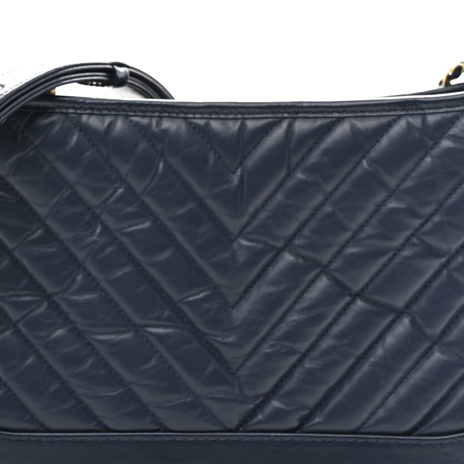 Chanel Aged Calfskin Chevron Quilted Medium Gabrielle Hobo Blue 8 of 10