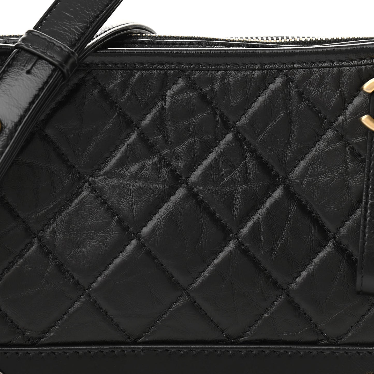 Aged Calfskin Medium Gabrielle Hobo Black