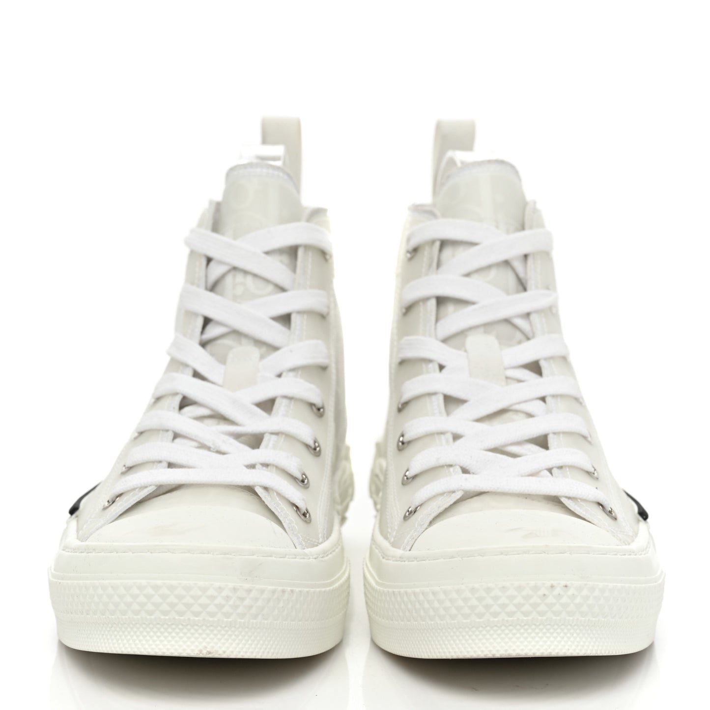 Technical Canvas Oblique Mens B23 High Top Sneakers 37 White