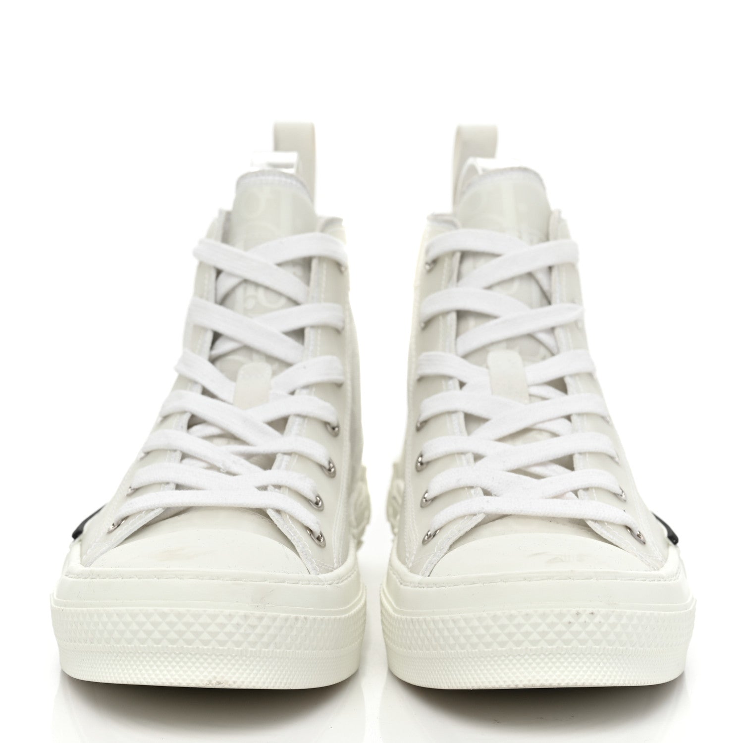Christian Dior Technical Canvas Oblique Mens B23 High Top Sneakers 37 White 2 of 9