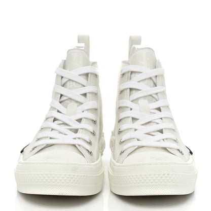 Christian Dior Technical Canvas Oblique Mens B23 High Top Sneakers 37 White 2 of 9