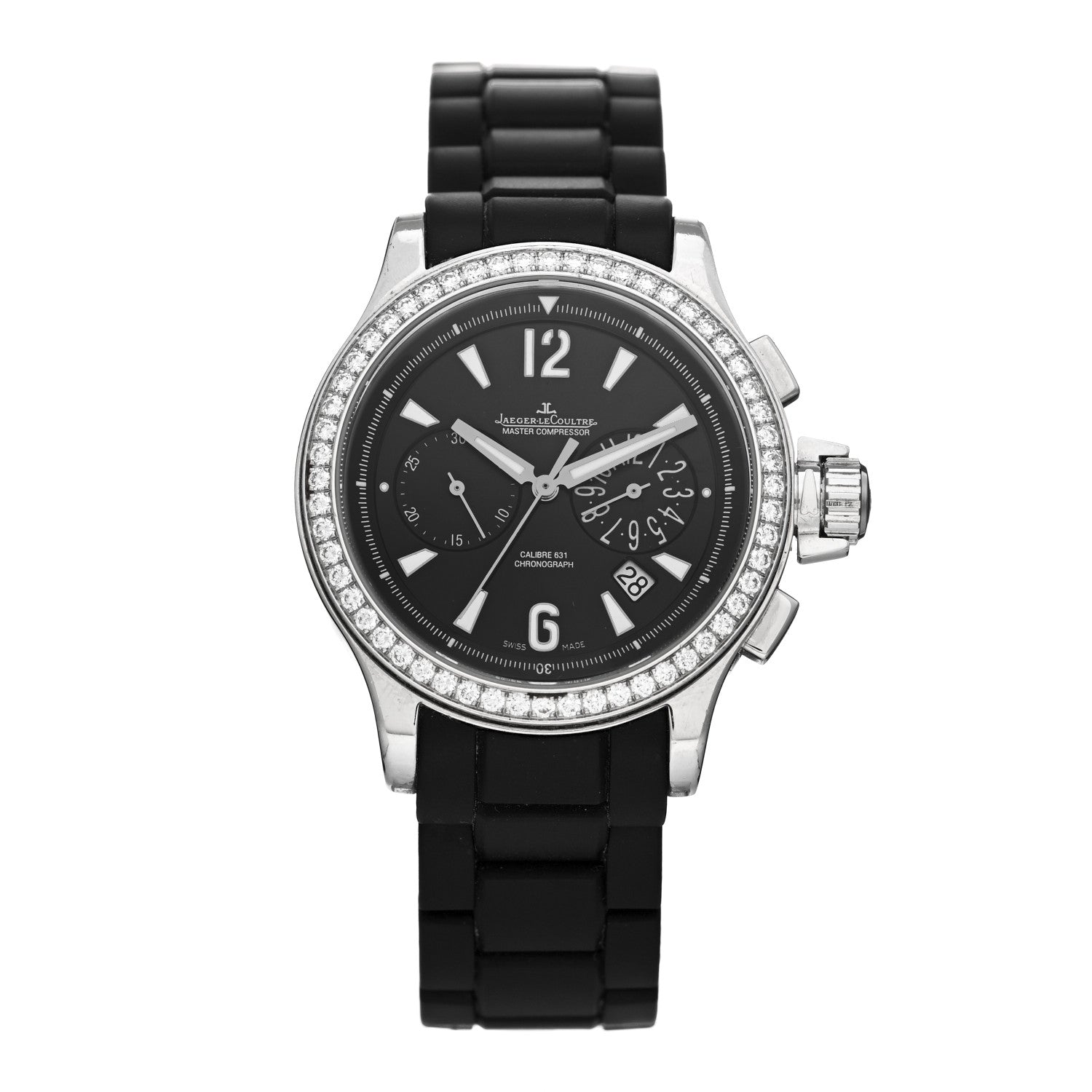 Jaeger-LeCoultre Stainless Steel Rubber Diamond 38mm Master Compressor Diver Automatic Watch 148.8.31 1 of 5