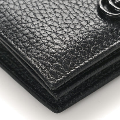 Gucci Dollar Calfskin Enamel Monochrome GG Marmont Card Case Black 7 of 8